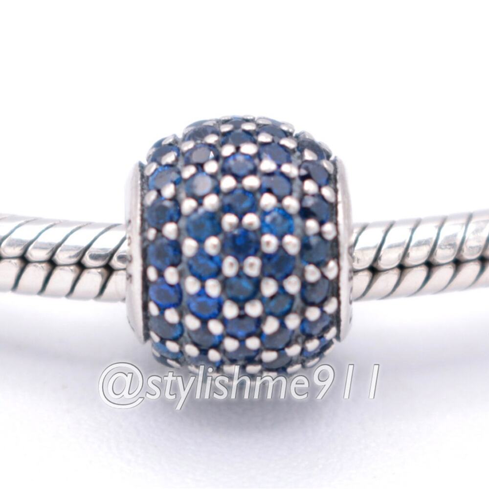 Authentic PANDORA Pave Lights with Blue Crystal Charm - 791051NCB